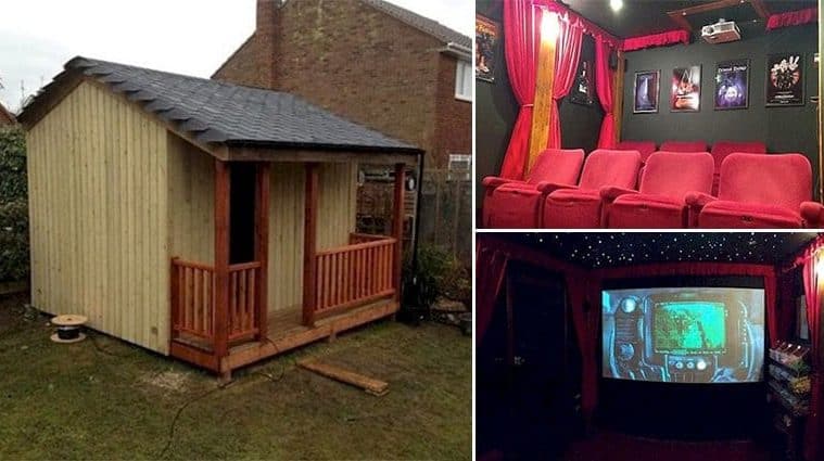 This Amazing DIY Home Theater Is Disguised As A Regular Tool Shed