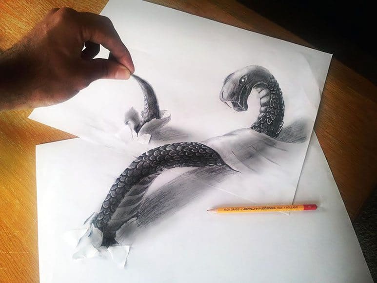 creative 3d pencil drawings