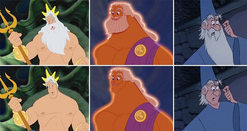 An Artist Shows What Disney Characters Look Like Without Their Beards
