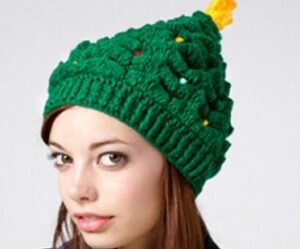 christmas tree hat knitted