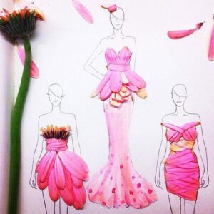 These Awesome Fashion Illustrations Are Created With Real Flower Petals