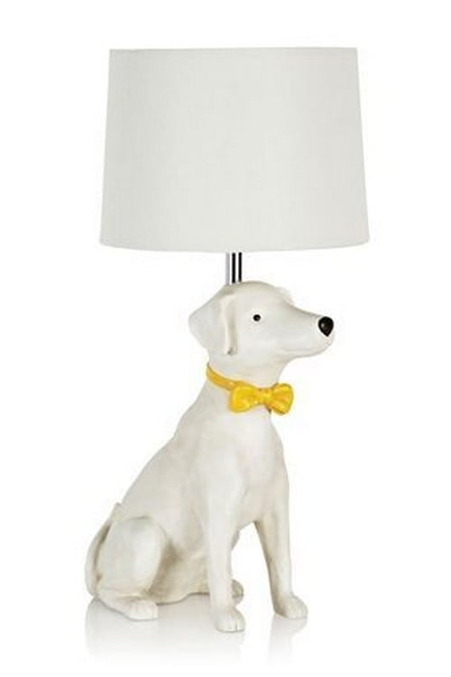 yellow bow tie dog lamp
