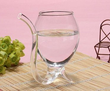 Wine Glass With Built-In Straw