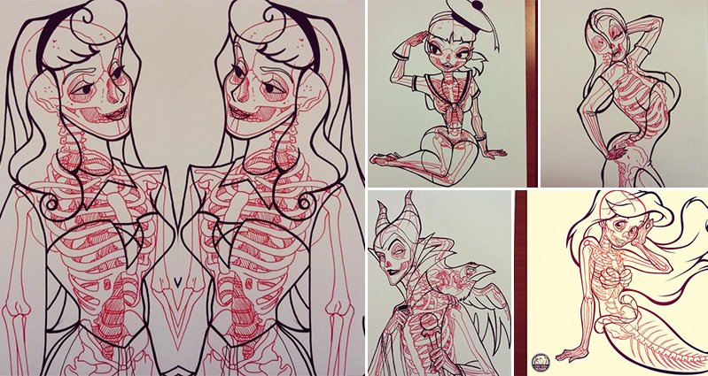 Como seriam os raios-x dos desenhos animados? A anatomia dos cartoons por  Chris Panda.