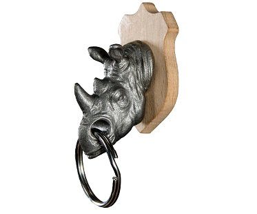 rhino key holder animal head