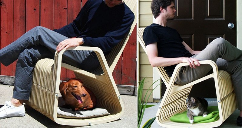 This 'Rocking-2-Gether Chair' Rocks People And Their Pets At The Same Time