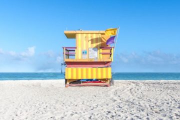 Photographer Captures Beautifully Colored Lifeguard Cabins In Miami