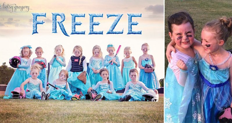 Princess Softball Uniforms : Frozen Girls Softball Team