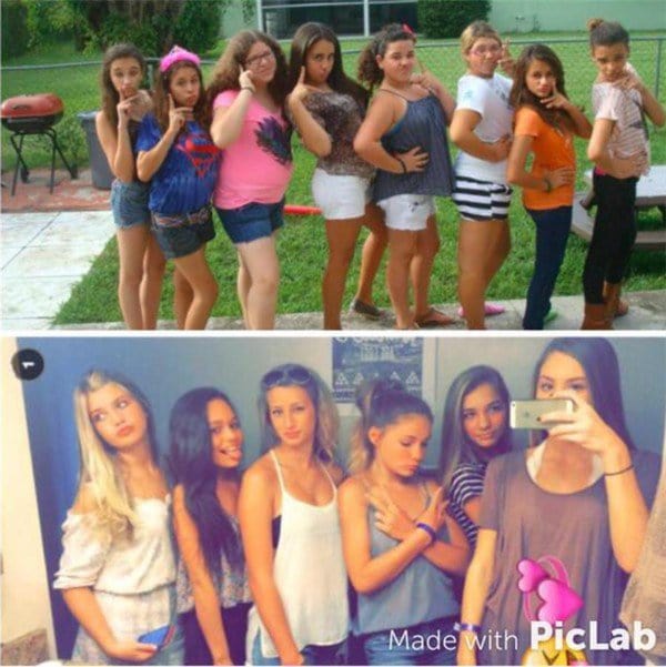 girls then and now