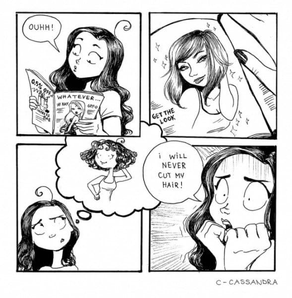 11 Hilarious Illustrations That People With Long Hair Can Relate To