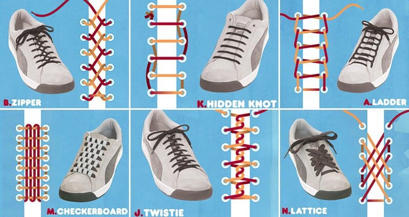 tieing shoe laces