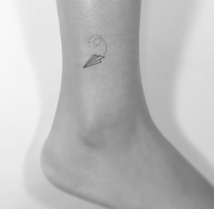 Tattoo tagged with small paper plane micro wittybutton tiny travel  ifttt little wrist minimalist game origami  inkedappcom