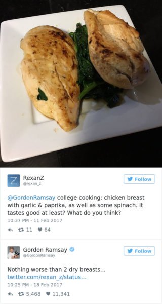 Hilarious Twitter Replies From Gordon Ramsay Slaying People's Food ...