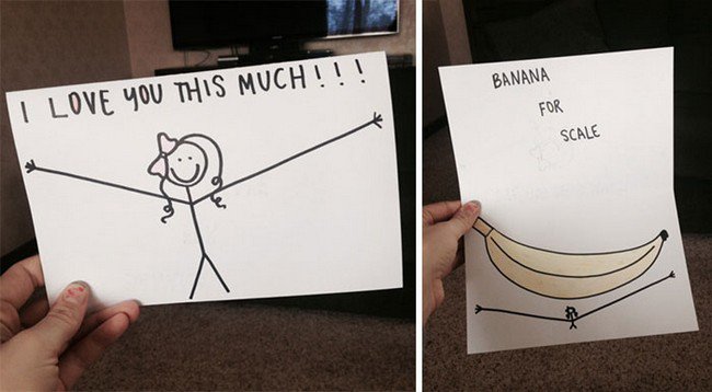 funny love notes banana card
