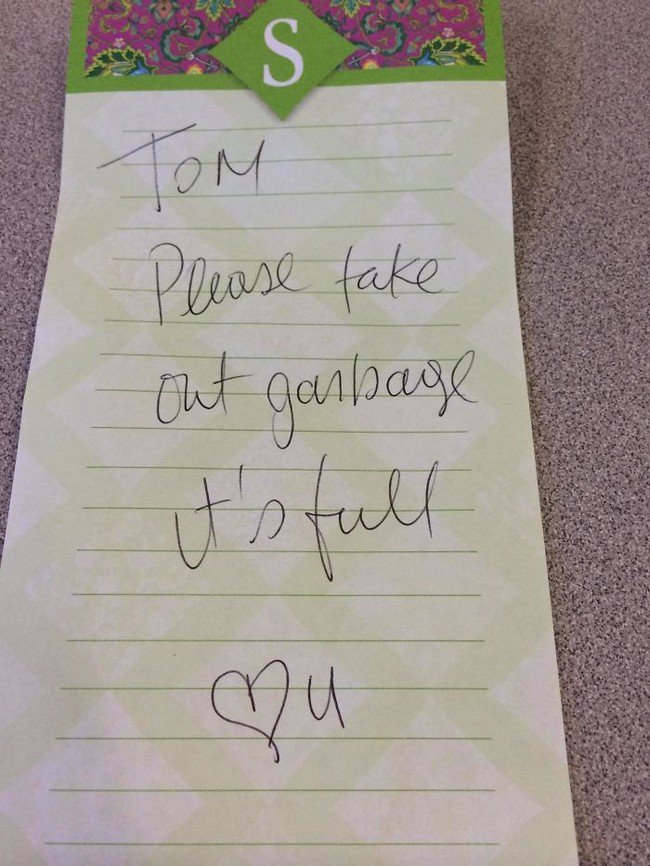funny love notes garbage