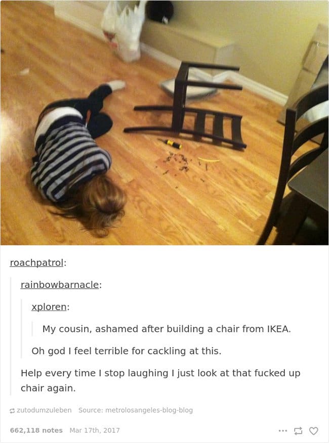 ikea chair build gone wrong