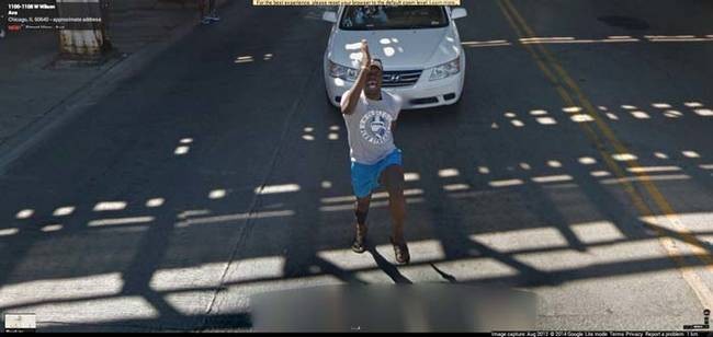 strange things google maps guy chasing car