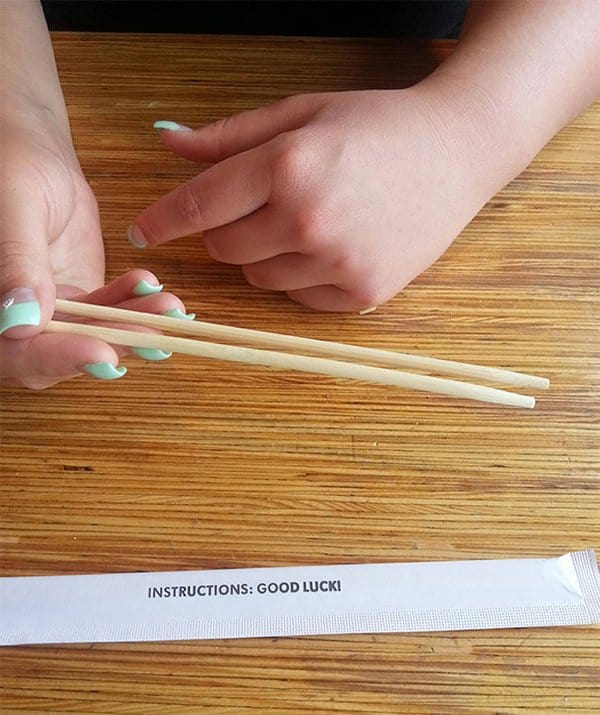 funny product instructions chopstick instructions