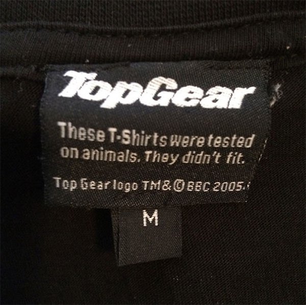 funny product instructions top gear tested on animals