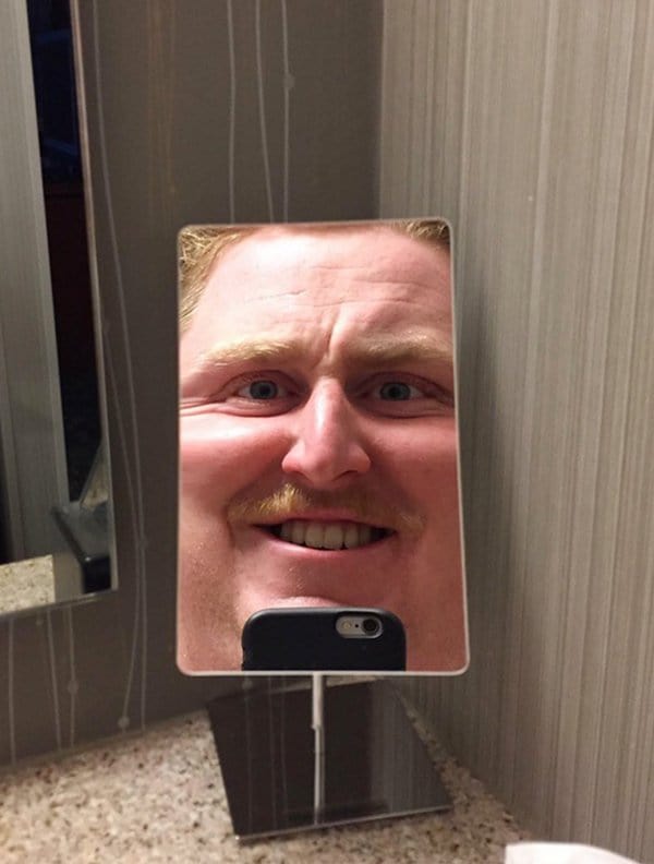 Hotel Fails funny bathroom mirror