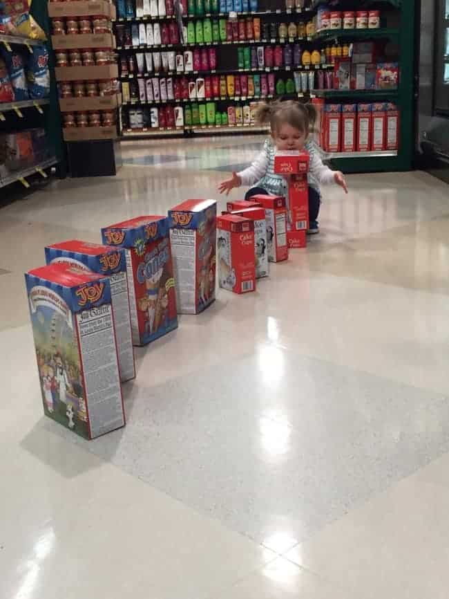 The Joys Of Shopping With Kids cereal box train