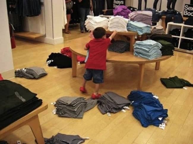 The Joys Of Shopping With Kids making a mess