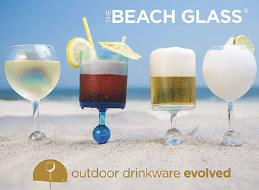 The Beach Glass- Original Floating Acrylic Wine Glass- for Pool, Beach,  Camping, Picnic and Outdoor - 1 Purple Haze 1 White Sands