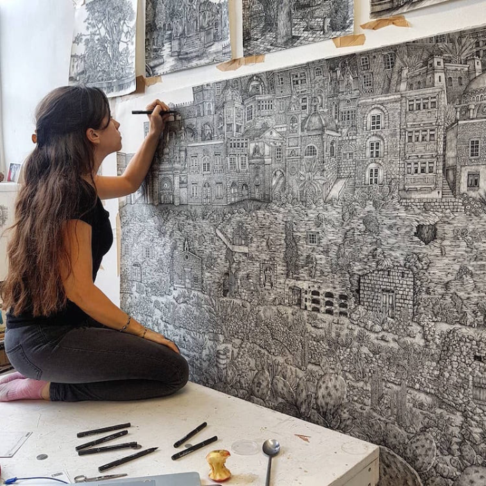 Artist Olivia Kemp Creates Super Detailed Drawings That Combines Real ...