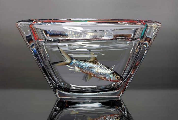 fish in bowl young sung kim hyperrealism
