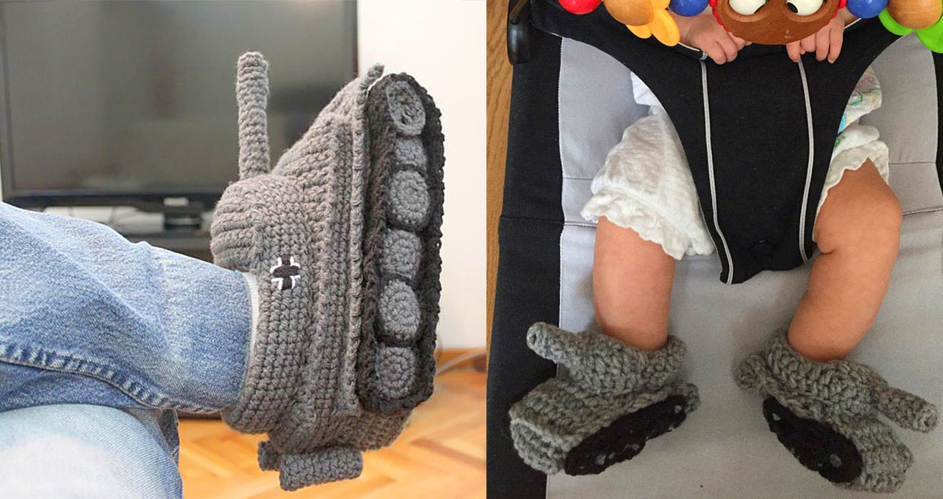 crochet tank slippers