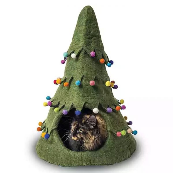 This Christmas Tree Doubles As A Mini Cave Hideaway For Your Pets