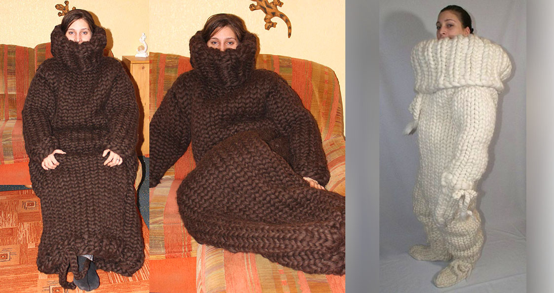 These Giant Chunky Knitted Onesies Are All You Need To Keep