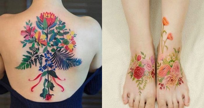 Simple floral piece by Noam Yona  Tattoogridnet