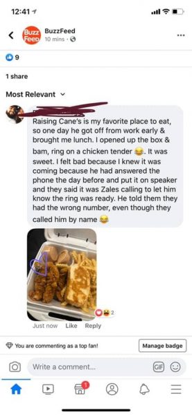 This Guy Proposes To Girlfriend With The Ring Squeezed On Chicken Tender