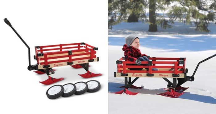 This 2-In-1 Wagon Can Turn Into A Snow Sleigh Through Winter