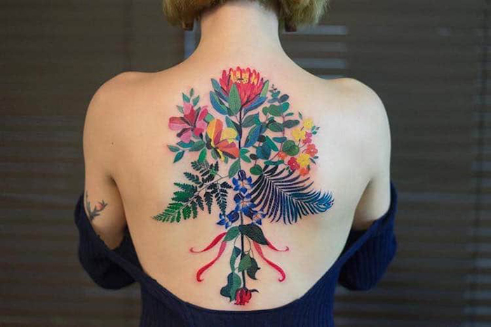 Minimal Shading Flower Tattoo