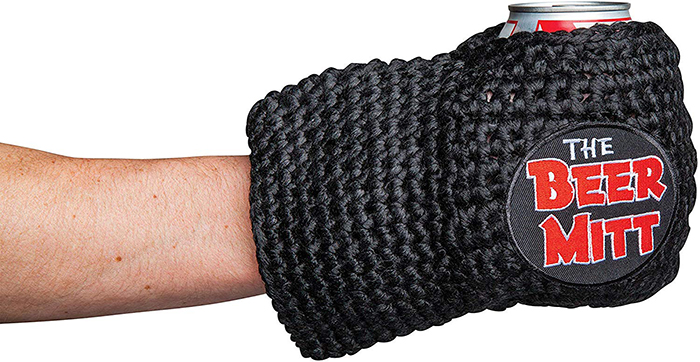 black knitted can holder glove
