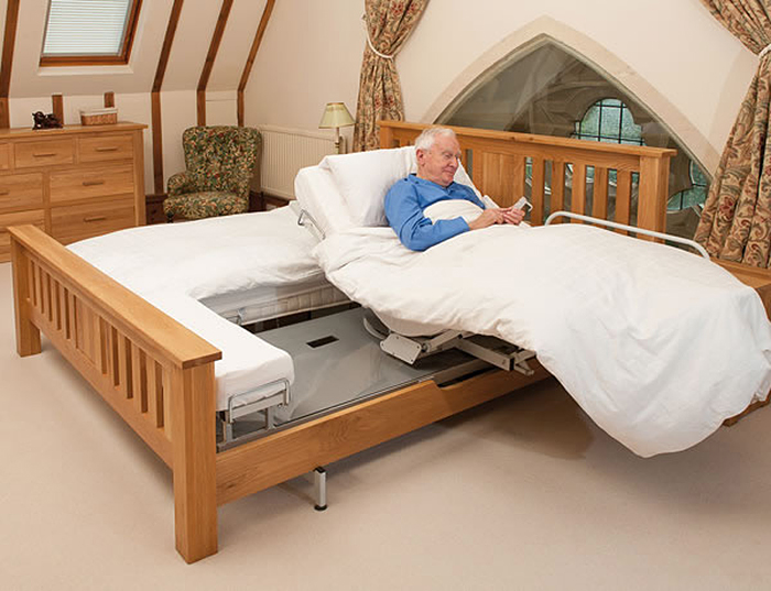 bed with movable mattress
