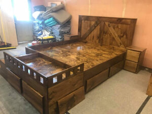 You Can Get A Wooden Kingsize Bed With An Extra Bed At The End For Your ...