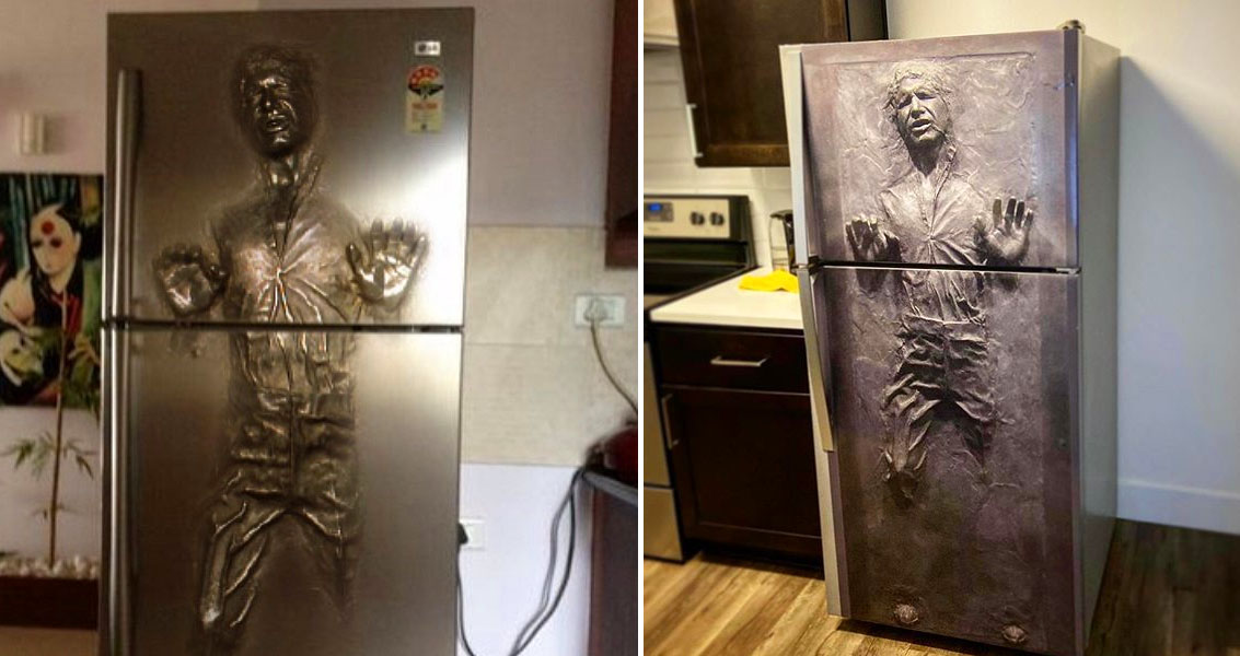 Han Solo in Carbonite Chest Freezer Wrap