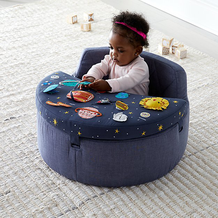 space-themed baby activity chair