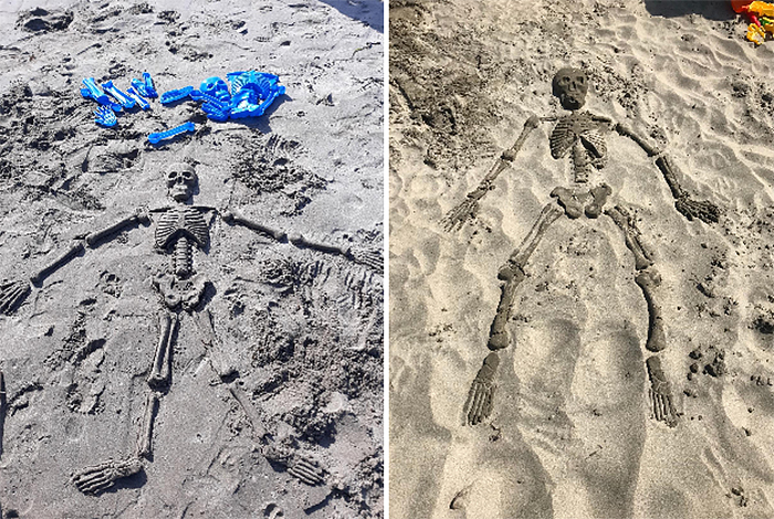 Build a Skeleton on the Beach with Bag O' Bones Sand Molds