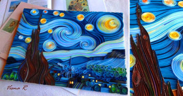 Paper Quilling Artist Vesna Rikic Recreates Van Gogh’s Starry Night ...