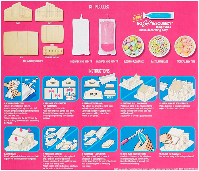 barbie cookie dreamhouse packaging back