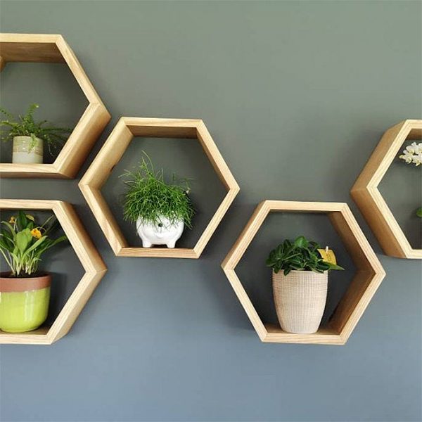 These Wooden Honeycomb Shelves Are A Stylish Alternative To Traditional ...