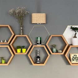 These Wooden Honeycomb Shelves Are A Stylish Alternative To Traditional ...