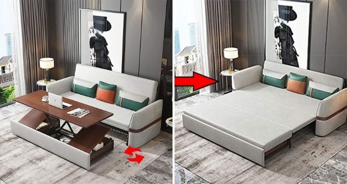 multifunctional foldable sofa bed with handle
