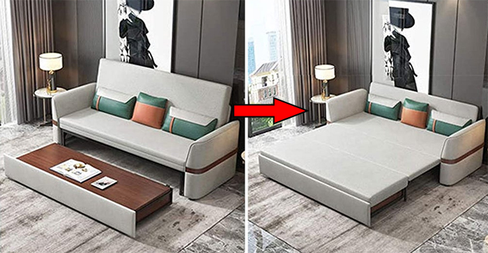 multifunctional sofa bed pull out desk