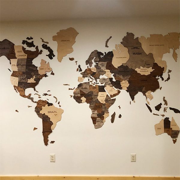 This Wooden World Map Is A Stylish Addition To Any Room In The House