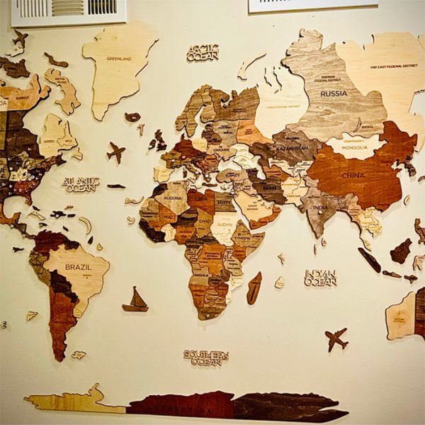 This Wooden World Map Is A Stylish Addition To Any Room In The House